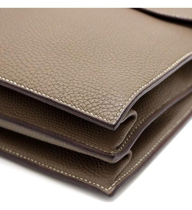 Hermes Sac Adépeche 41 Etoupe Briefcase Bag □o Engraved
