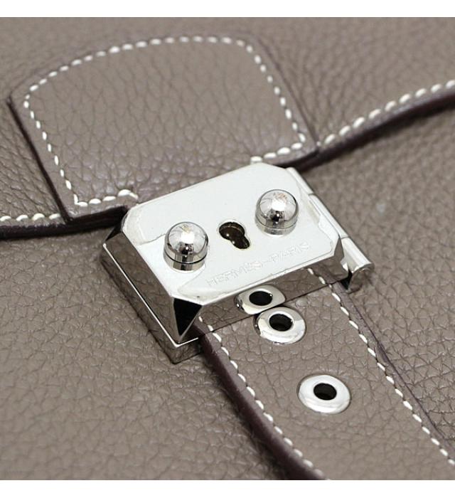 Hermes Sac Adépeche 41 Etoupe Briefcase Bag □o Engraved