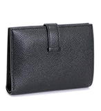 Hermes Bearn Compact Epson Black Wallet U Engraved
