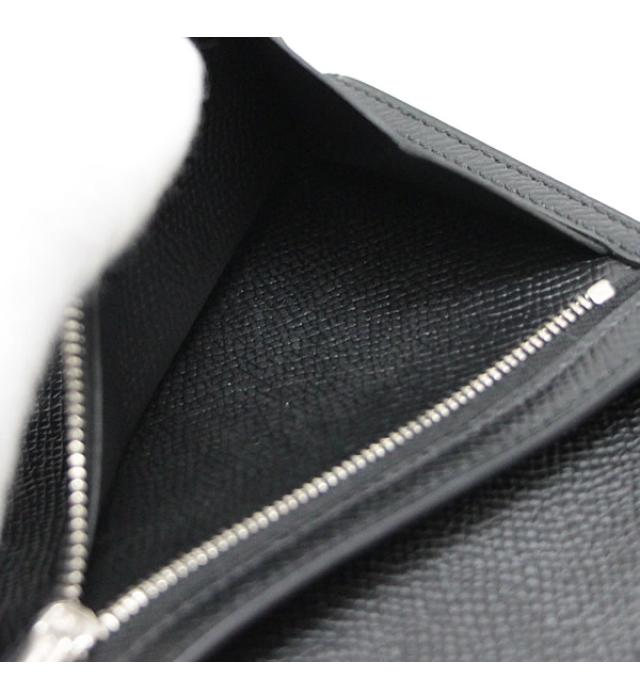 Hermes Bearn Compact Epson Black Wallet U Engraved