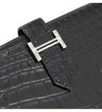 Hermes Bearn Classic Croco Alligator Black G Engraved