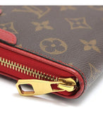 Louis Vuitton Zippy Wallet Retiro Monogram Brown Red