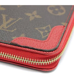 Louis Vuitton Zippy Wallet Retiro Monogram Brown Red