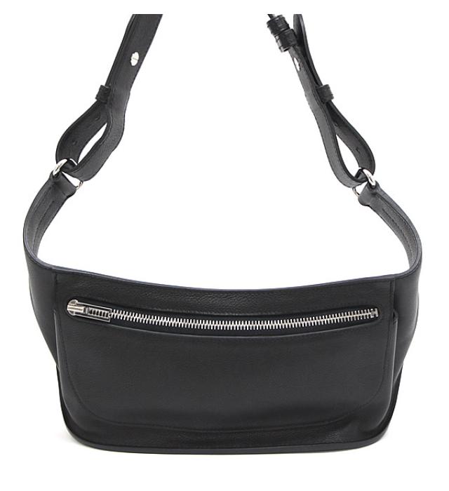 Hermes Chiquita Body Bag Waist Pouch Evergrain □n Engraved Black
