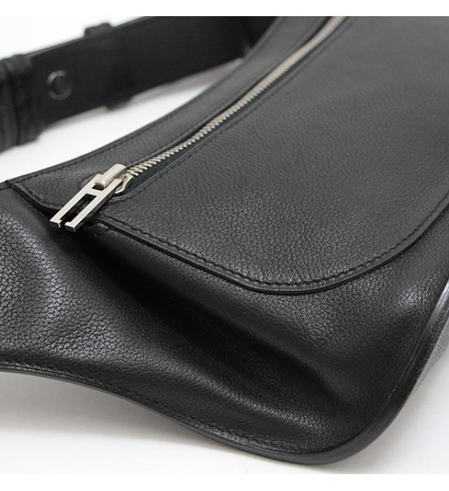 Hermes Chiquita Body Bag Waist Pouch Evergrain □n Engraved Black