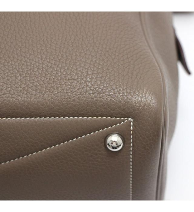 Hermes Victoria 35 Taurillon Clemence Etoupe T Stamp