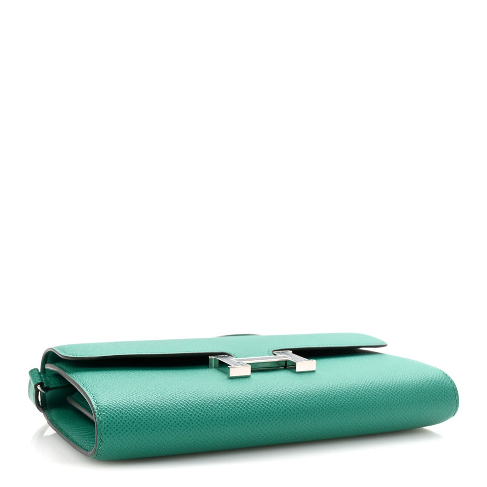 Hermes Epsom Lizard Constance Wallet To Go Vert Jade Vert Cypress