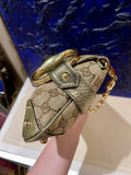 Gucci Horsebit 1955 Large Cloth Beige Monogram Gold Leather Shoulder bag