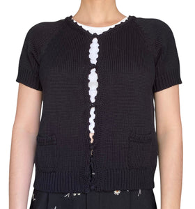 Prada Black Short Sleeve Knit igan - 44