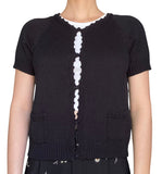 Prada Black Short Sleeve Knit igan - 44