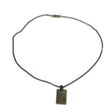 Gucci Necklace 341899 J8410 8131 925 Gunmetal Patent Black logo Diamante Shima mens