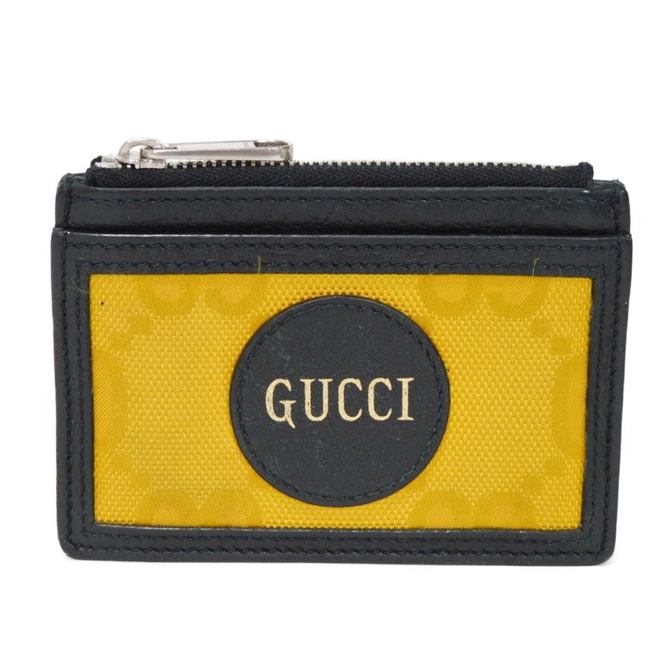 Gucci Coin case 625583 H9HAN 7673 GG nylon x calf leather (embossed) Yellow x black Card Case Compact Wallet Wallet GG nylon Off the Grid Zip Card Holder mens