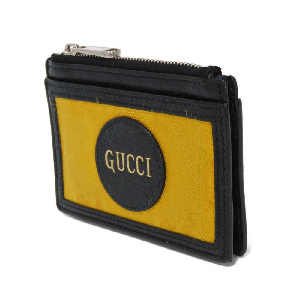 Gucci Coin case 625583 H9HAN 7673 GG nylon x calf leather (embossed) Yellow x black Card Case Compact Wallet Wallet GG nylon Off the Grid Zip Card Holder mens
