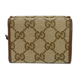 Gucci Tri-fold wallet 681708 GY5SN 8563 GG canvas x calf leather beige The Hacker Project GG Canvas Balenciaga Neo Classic Compact Wallet unisex(Unisex)