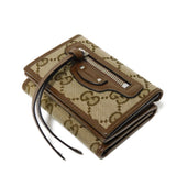 Gucci Tri-fold wallet 681708 GY5SN 8563 GG canvas x calf leather beige The Hacker Project GG Canvas Balenciaga Neo Classic Compact Wallet unisex(Unisex)