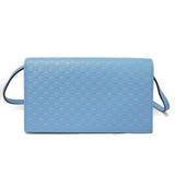 Gucci Long Wallet Purse 466507 BMJ1G 4503 GG striped leather Light blue logo double G pastel unused Micro GG Shima Guccissima Shoulder Wallet unisex(Unisex)