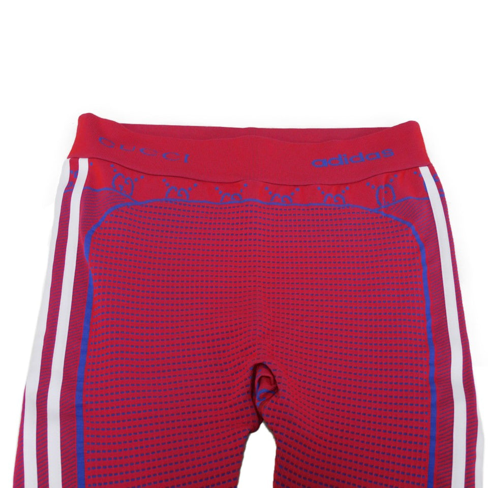 Gucci Pants 713036 XJES1 6263 Nylon Red Trefoil logo blue M 170/70Y Adidas GG jersey sideline straight pants Women M