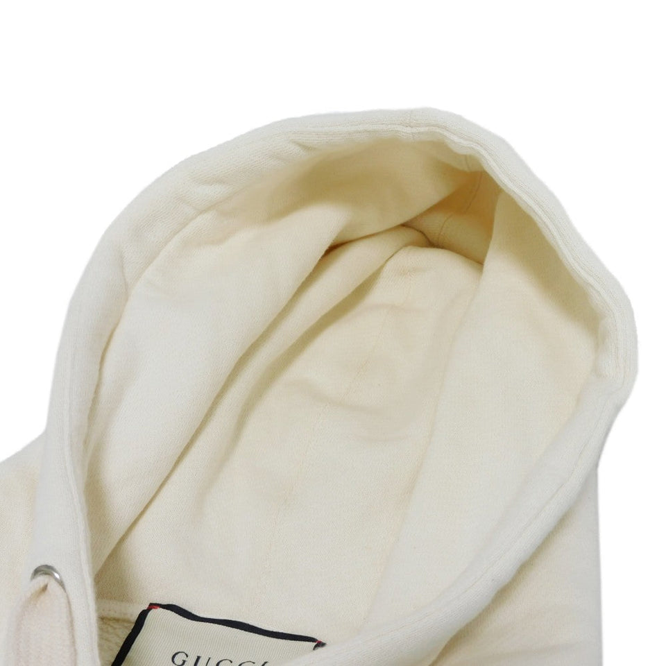 Gucci Hoodie 469251 XJA0E 9230 cotton Ivory M Bijou Beads Multicolor logo Braided sequin hoodie unisex(Unisex) M