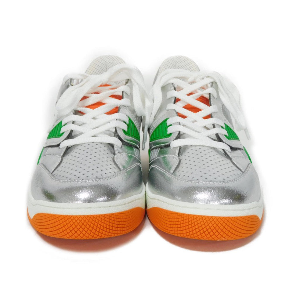 Gucci sneakers 722429 AAA9I 8141 Fabric x rubber sole Silver Green Low Top Unused Interlocking G Good Game Basket mens 10