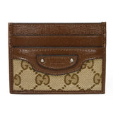Gucci Card Case 681709 GY5SN 8563 GG canvas x calf leather beige The Hacker Project GG Canvas Unused Balenciaga Neo Classic Card Holder unisex(Unisex)