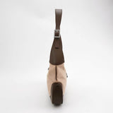 Gucci Jackie Vintage Small Brown Leather and Fabric Silver Hardware