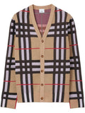Luxury Burberry Check Technical Cotton Blend Cardigan Archive Beige