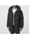 Luxury Burberry Logo Applique Nylon Padding Charcoal Grey