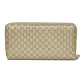 Gucci Long Wallet Purse 388680 GG striped leather Champagne Gold Zip Around Micro GG Shima Guccissima Ribbon Zip Around Wallet Women