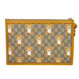Gucci Clutch bag 660162 2YLAG 8695 GG Supreme canvas (polyurethane finish) x calf leather beige KAI GG Marmont strap business bag, unused GG Supreme Kai Teddy Bear Pouch unisex(Unisex)