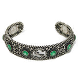 Gucci bracelet 607107 J7457 8137 Ag925 multicolor 16 Double G Arabesque Smoked Interlocking G Flower Crystal Bangle Women