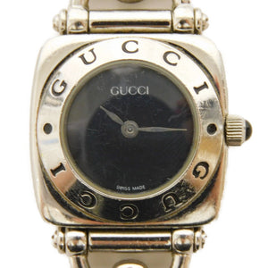 Gucci Watches Quartz 6400L Stainless Steel Silver Square Horsebit black dial