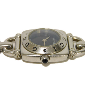 Gucci Watches Quartz 6400L Stainless Steel Silver Square Horsebit black dial