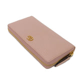 Gucci Long Wallet Purse 456117 CAO0G 5909 Textured leather Perfect pink Pastel Zip Around GG Marmont Double G zip around wallet Women