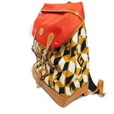 Gucci Backpack 696013 Nylon x Calfskin Brown G logo rabbit red Interlocking G Lybit Nylon Daypack mens