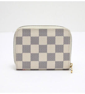 Louis Vuitton Zippy Coin Purse Case Damier Azur White