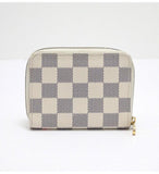 Louis Vuitton Zippy Coin Purse Case Damier Azur White