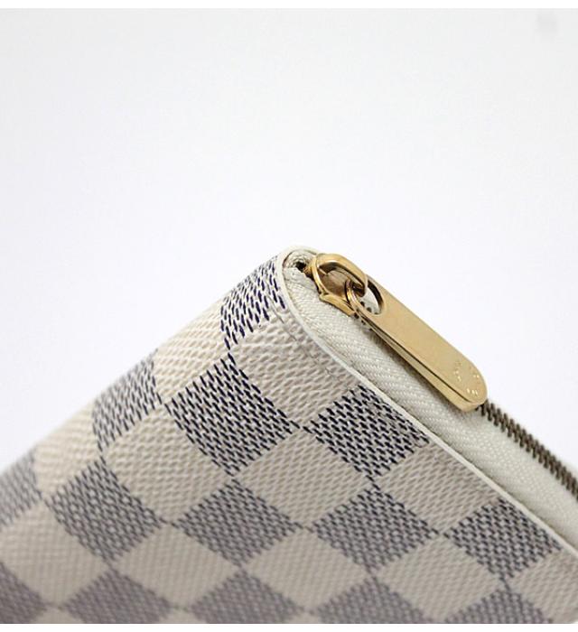 Louis Vuitton Zippy Coin Purse Case Damier Azur White