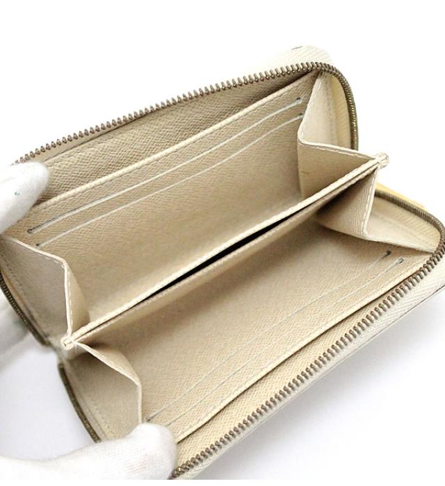 Louis Vuitton Zippy Coin Purse Case Damier Azur White