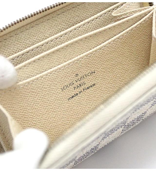 Louis Vuitton Zippy Coin Purse Case Damier Azur White