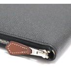 Hermes Azap Round Zipper Long Wallet Epson Black T Engraved