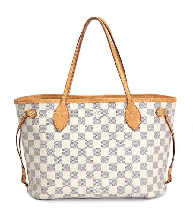 Louis Vuitton Damier Azur Neverfull PM Tote Bag White