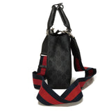 Gucci Handbag 696010 GG Supreme canvas (polyurethane processing) x Calfskin leather black GG Supreme Mini Tote Bag
