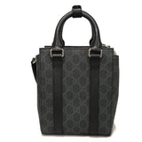 Gucci Handbag 696010 GG Supreme canvas (polyurethane processing) x Calfskin leather black GG Supreme Mini Tote Bag