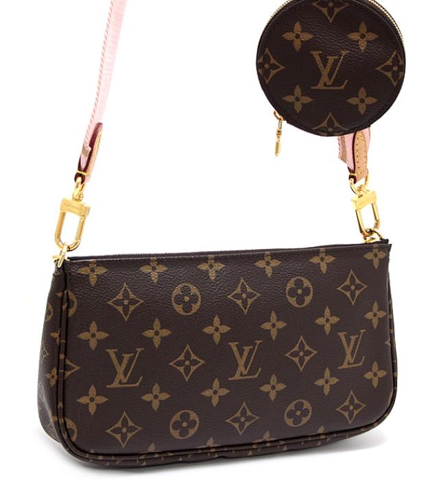 Louis Vuitton Multi Pochette Accessoire Monogram Rose Claire Brown