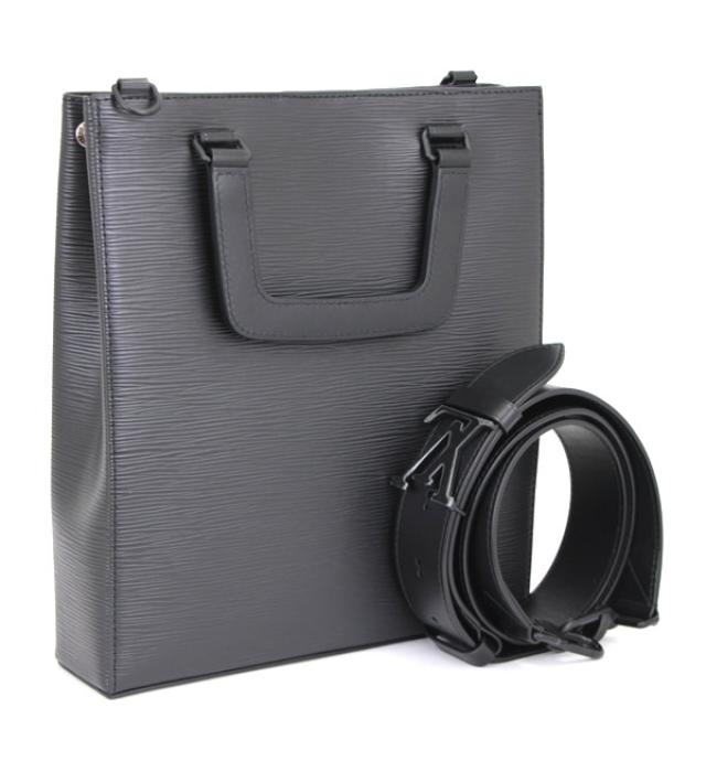 Louis Vuitton Epi Sac Plat Fold Shoulder Bag Black