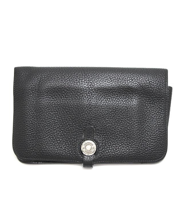 Hermes Dogon GM Long Wallet Taurillon Clemence Black