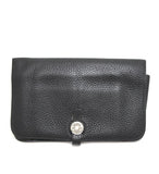 Hermes Dogon GM Long Wallet Taurillon Clemence Black