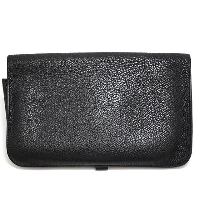 Hermes Dogon GM Long Wallet Taurillon Clemence Black