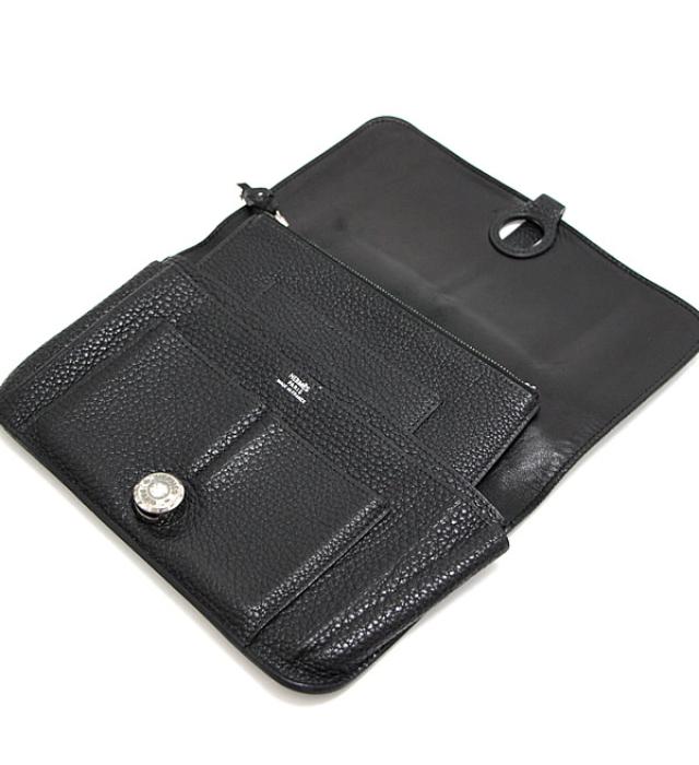 Hermes Dogon GM Long Wallet Taurillon Clemence Black
