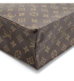 Louis Vuitton Monogram Sac Plat PM Tote Bag Brown